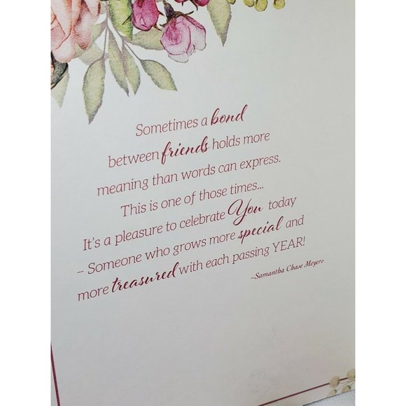 Thoughts & Inspirations Birthday Wishes Pink Floral Greeting Card With Envelope - Picture 5 of 8